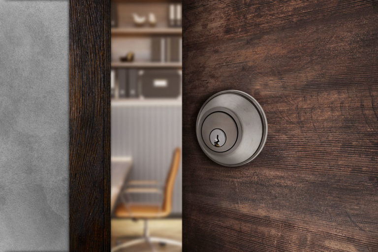 Carbine ALB4000 Series deadbolt installed on a residential door