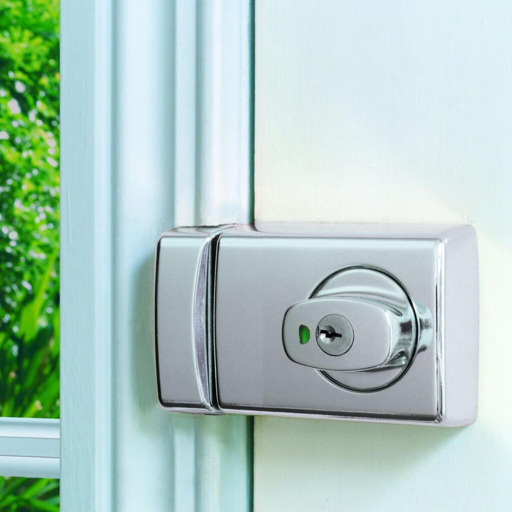Lockwood 001 Double Cylinder Deadlatch installed on an Australian timber entry door