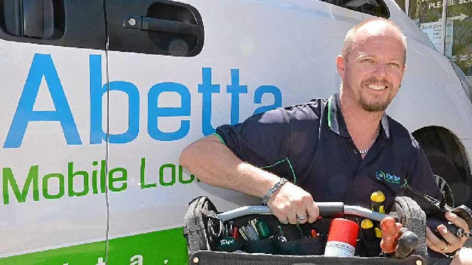 Scott Lechmere beside the Abetta Mobile Locksmith service van